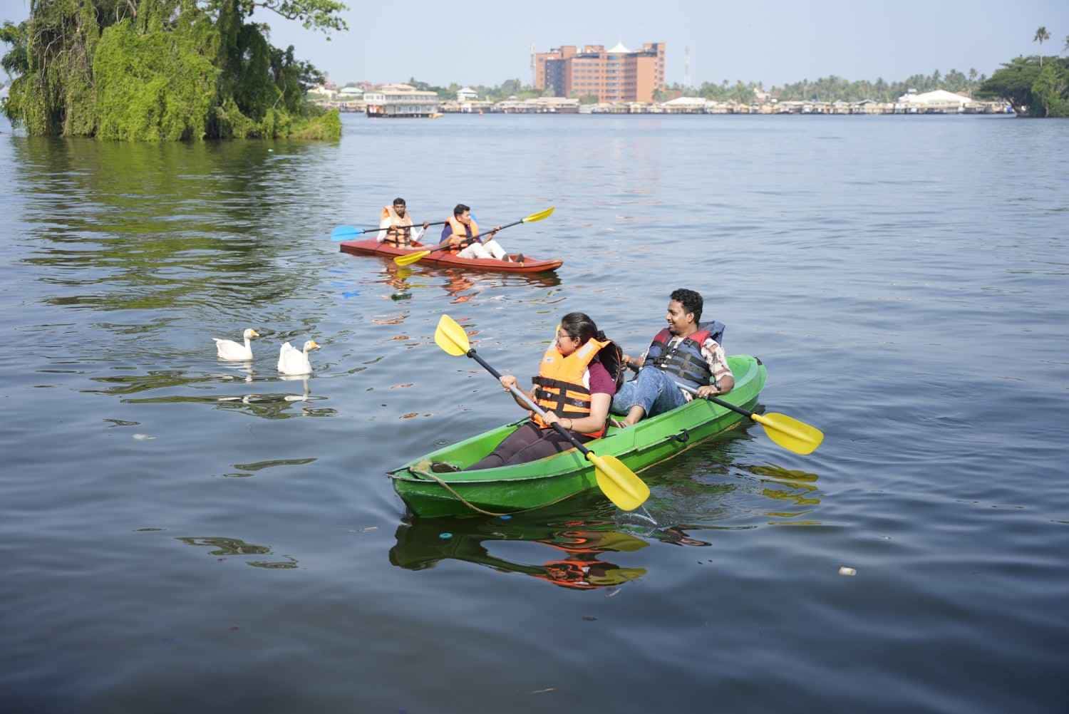 Self-guided kayak rental in Alleppey backwaters