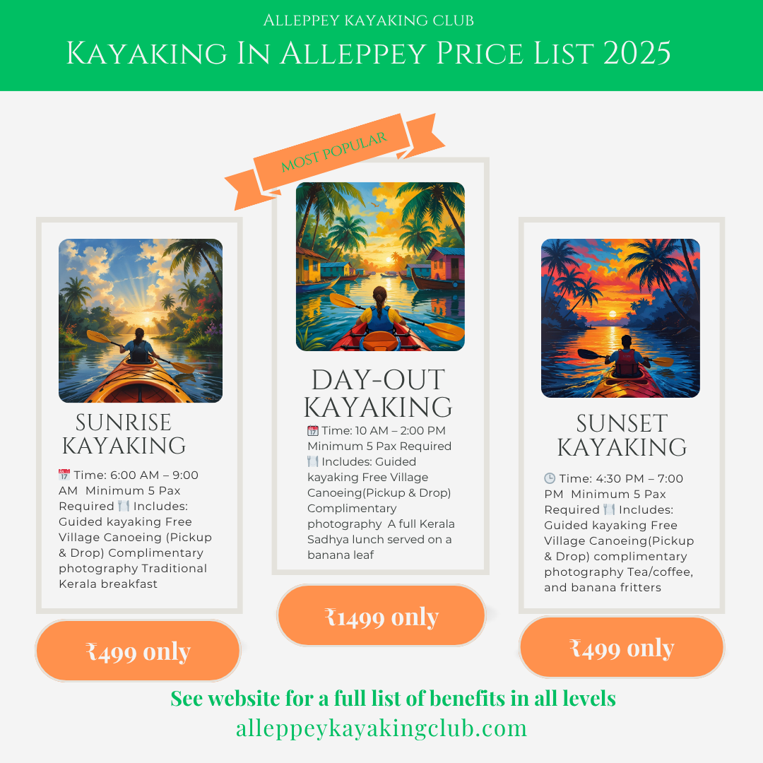 kayaking in alleppey price